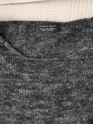 Jersey Zara Hombre Gris Nuevo