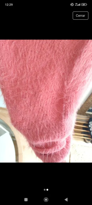 Jersey peludito rosa oversize