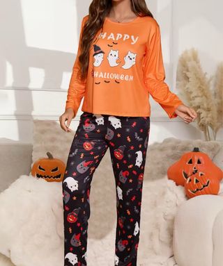 Pijama Halloween Fantasmas y Calabazas