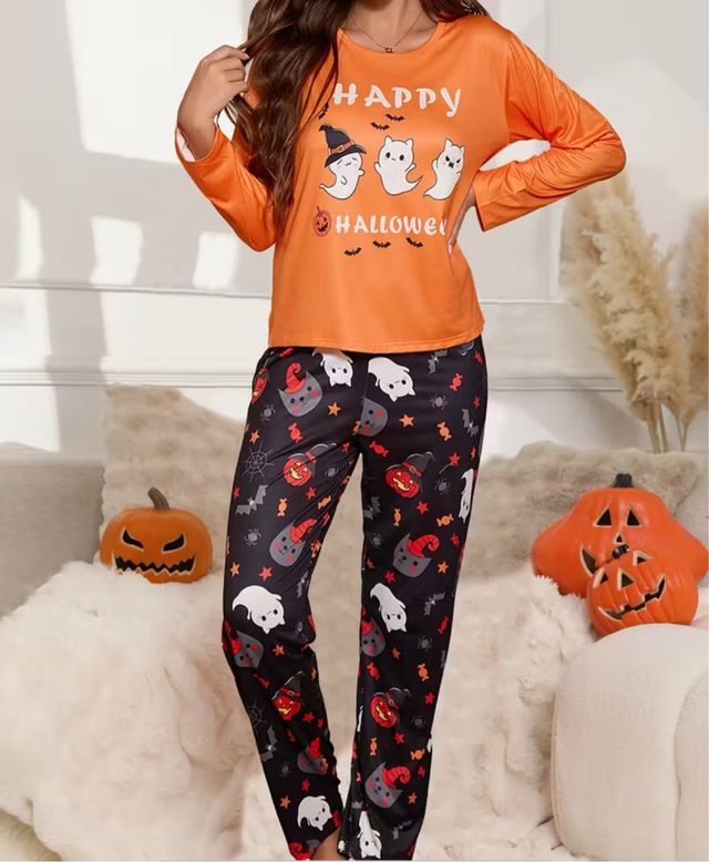 Pijama Halloween Fantasmas y Calabazas