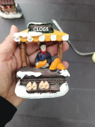 Escena navideña de zuecos