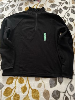 Sudadera negra cuello cremallera talla M