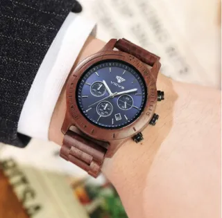 Orologio in Legno VICVS + Collana con Perline