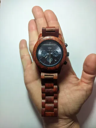 Orologio in Legno VICVS + Collana con Perline