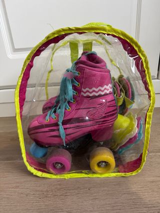 Patines de niña con 4 ruedas, bolsa, talla 30/31
