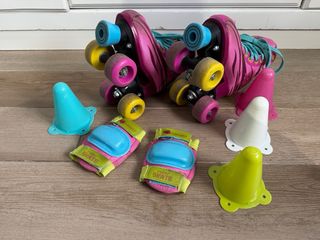 Patines de niña con 4 ruedas, bolsa, talla 30/31
