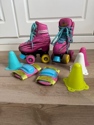 Patines de niña con 4 ruedas, bolsa, talla 30/31