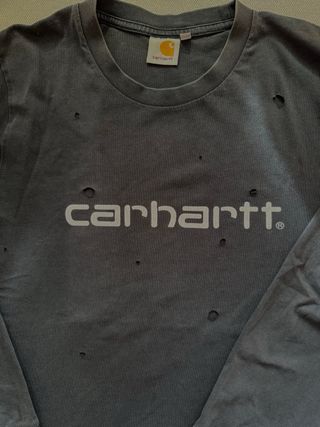 Camiseta Carhartt manga larga desgastada gris