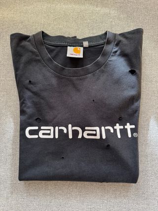 Camiseta Carhartt manga larga desgastada gris