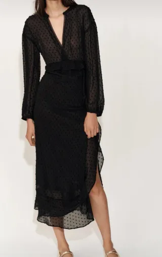 Vestido Zara Negro Transparente