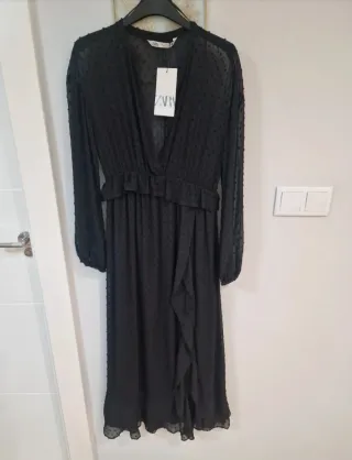 Vestido Zara Negro Transparente