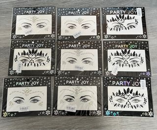 9 Pegatinas para la cara PARTY JOY