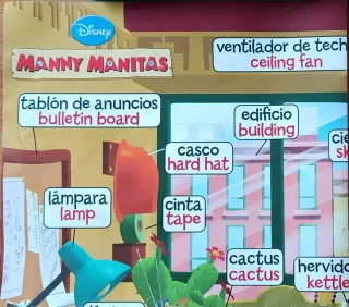Maletín Manny Manitas Disney español - inglés