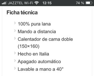 Manta Eléctrica Ardes Buonanotte