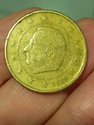 Moneda 50 céntimos Bélgica 1999 Rey Alberto II
