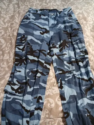 Pantalón cargo camuflaje azul 38/40