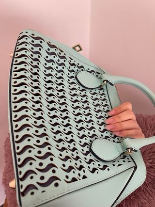 Borsetta Cromia vera pelle verde acqua