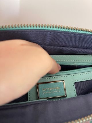 Borsetta Cromia vera pelle verde acqua