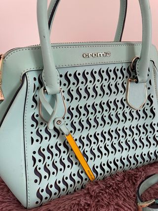 Borsetta Cromia vera pelle verde acqua