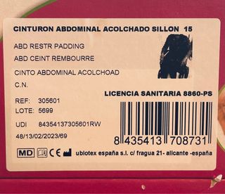 Cinturón abdominal Ubiotex 2,70cm