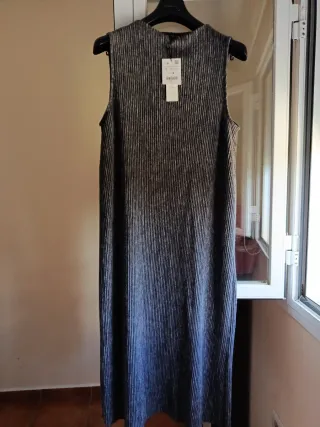 Vestido largo Zara plateado talla L