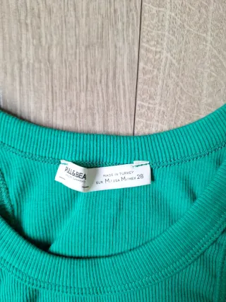 Vestido verde de canalé