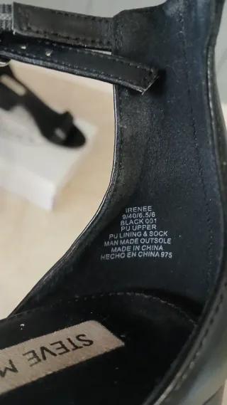 Sandalias Steve Madden Piel Negras Talla 40