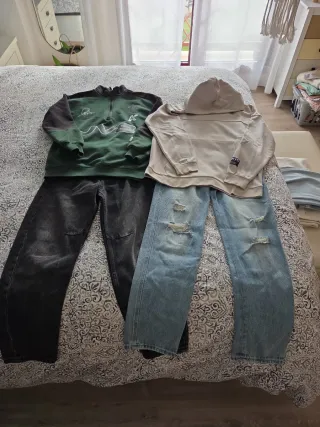Lote Ropa Niño 10-12 Años: 2 Vaqueros + 2 Sudadera
