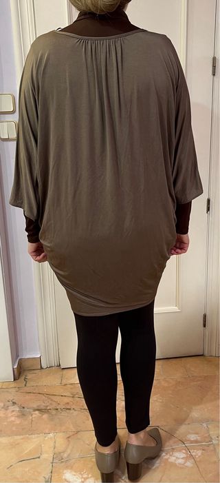 Blusón-vestido drapeado talla única