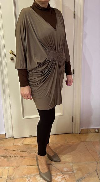 Blusón-vestido drapeado talla única