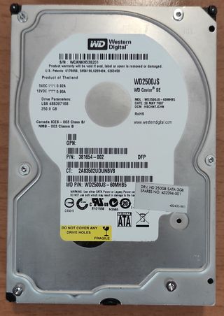 Disco Duro Western Digital WD2500JS 250GB