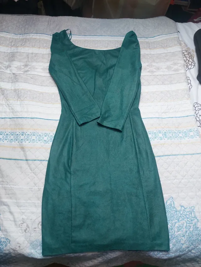 Vestido verde manga larga