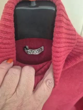 Jersey rosa mujer cuello alto