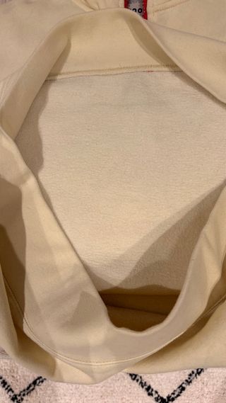 Sudadera Moonday Beige con Cremallera Roja