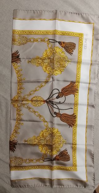 Foulard Celine seta beige e oro