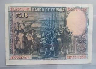 2 Billetes 50 Pesetas de España 1928 y 1931