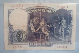 2 Billetes 50 Pesetas de España 1928 y 1931