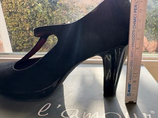 Scarpe décolleté camoscio nero tacco 9cm n.37