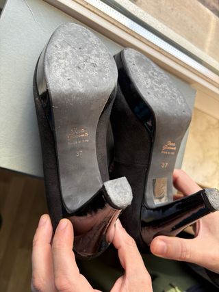 Scarpe décolleté camoscio nero tacco 9cm n.37