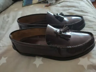 Zapatos castellanos burdeos borlas T37