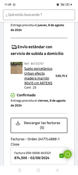 27 m2 Baldosas porcelanico Madera Roble Oscuro