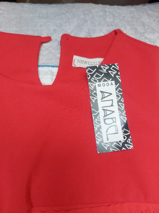 Vestido AMADEO rojo talla M con flecos