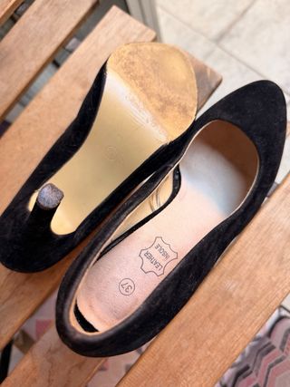 Zapatos tacón negros 37 - Plantilla de piel