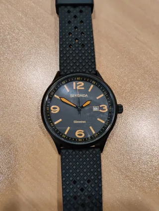 Reloj Sekonda Negro/Naranja Cuarzo
