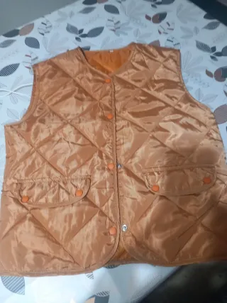 Chaleco acolchado naranja mujer
