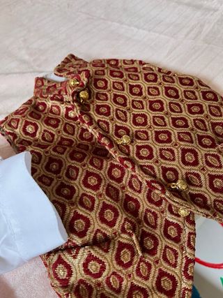 Chaleco fallero dorado y rojo talla 0 a 1 año