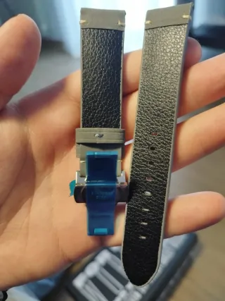 Correa de reloj 20mm gris con cierre