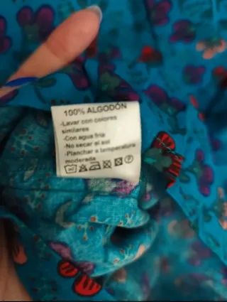 Vestido Lingam -Turquesa de Flores -Talla XL