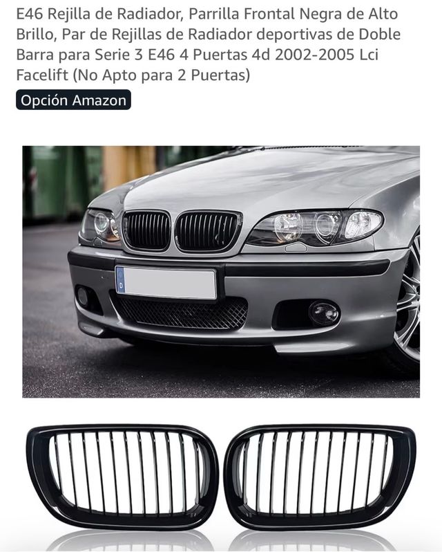 Rejillas Delanteras BMW E46 Negras