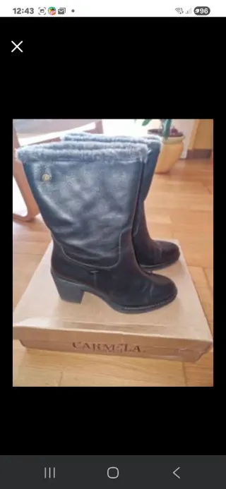 Botas de piel Carmela negras